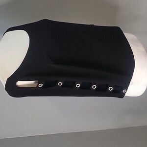 Joseph Ribkoff Vintage Black Stretchy 3/4 Sleeve Cutout Rhinestone Detail Sz 10